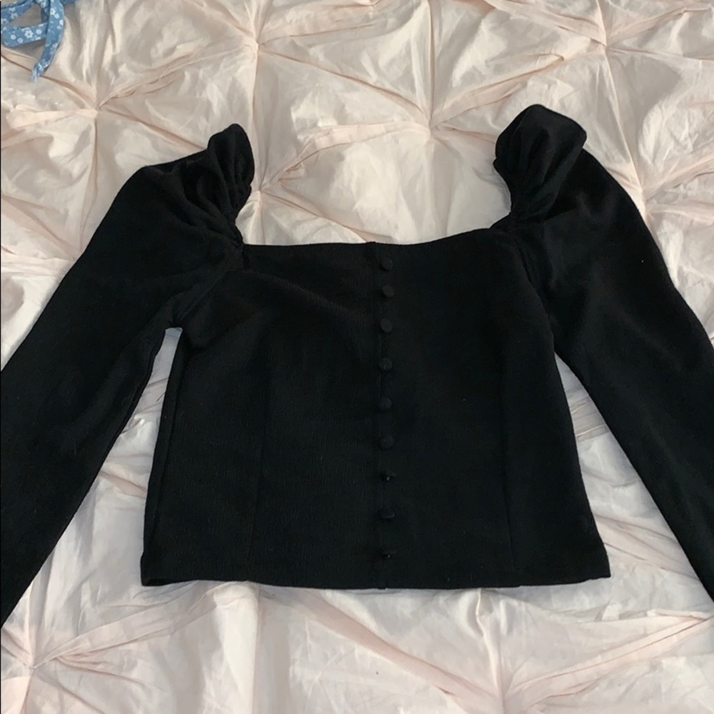 Crop top long sleeve (black)